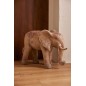 Éléphant en polyrésine beige 80x30x55 cm
