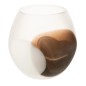 Photophore boule en verre blanc 21.5x21.5x22 cm Photophore boule en verre blanc 21.5x21.5x22 cm