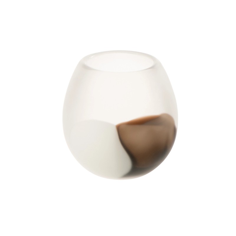 Portavelas esfera de cristal blanco 14,5 x 14,5 x 14 cm Portavelas esfera de cristal blanco 14,5 x 14,5 x 14 cm
