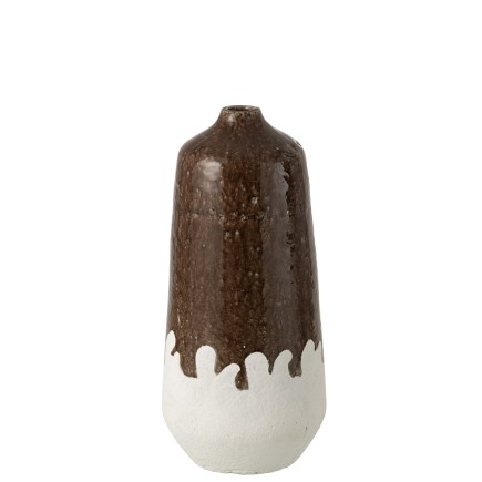 Vaso cerâmico bicolor branco 22x22x47 cm