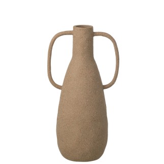 Jarrón de cerámica beige 21,5 x 15,5 x 41 cm