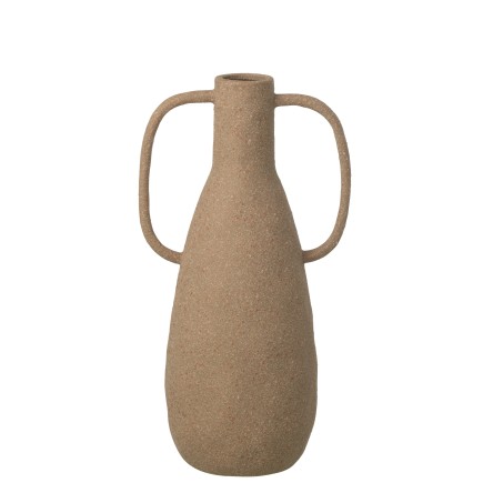 Vaso de cerâmica bege 21,5 x 15,5 x 41 cm