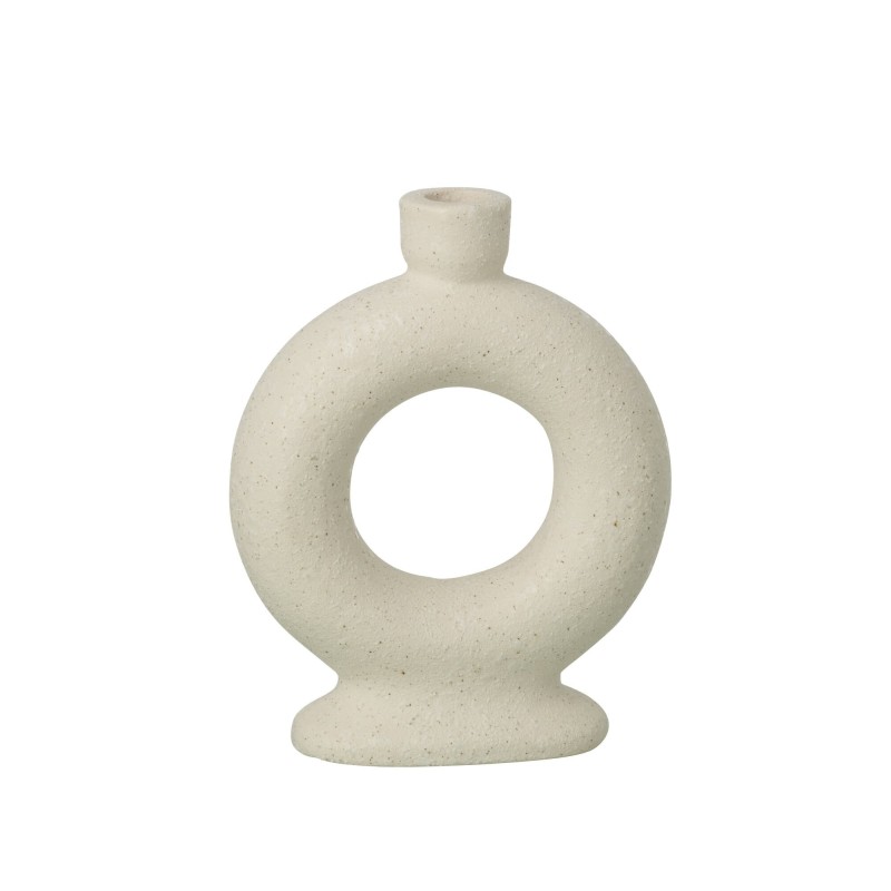 Vase soliflore anneau en céramique blanc cassé 16.5x16.5x21 cm Vase soliflore anneau en céramique blanc cassé 16.5x16.5x21 cm