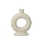 Jarrón soliflore con anillo de cerámica blanco roto 16,5 x 16,5 x 21 cm Jarrón soliflore con anillo de cerámica blanco roto 16,5 x 16,5 x 21 cm