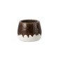 Cache-pot bi-ton en céramique blanc 19.5x19.5x15 cm Cache-pot bi-ton en céramique blanc 19.5x19.5x15 cm