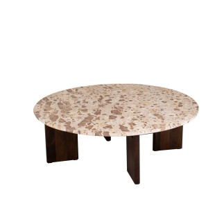 Table basse en marbre beige 90x90x30 cm
