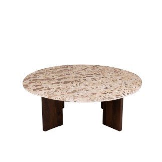 Table basse en marbre beige 90x90x30 cm
