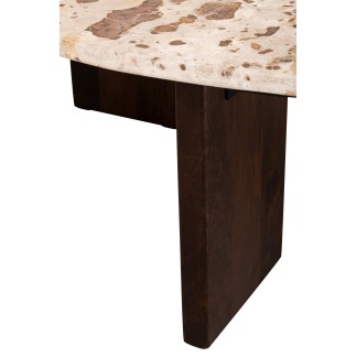 Mesa de centro em mármore bege 90x90x30 cm