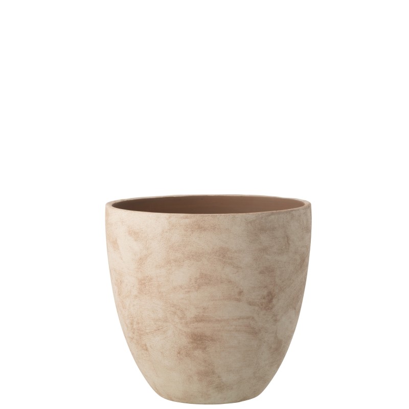 Cache-pot extérieur en céramique beige 36x36x34 cm Cache-pot extérieur en céramique beige 36x36x34 cm