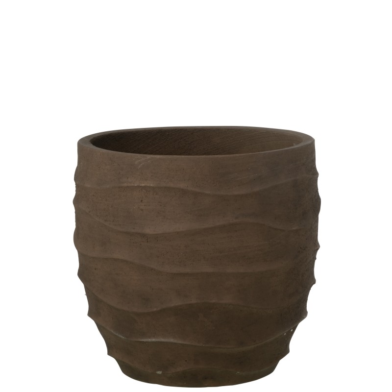 Cache-pot extérieur en céramique marron 40.5x40.5x38 cm Cache-pot extérieur en céramique marron 40.5x40.5x38 cm