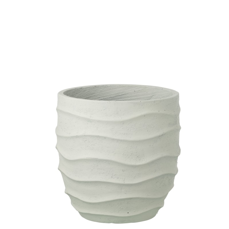 Cache-pot extérieur en céramique blanche 34.5x34.5x34 cm