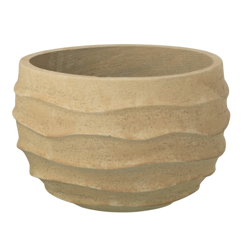 Cache-pot extérieur en céramique beige 38x38x24.5 cm Cache-pot extérieur en céramique beige 38x38x24.5 cm