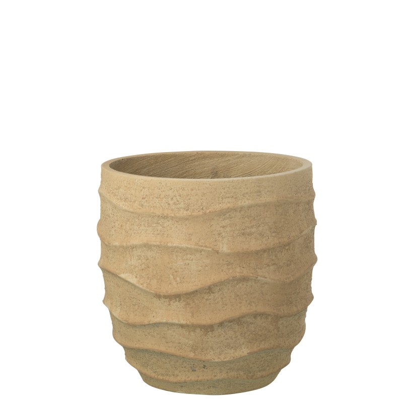 Macetero Exterior en cerámica beige 34,5 x 34,5 x 34 cm