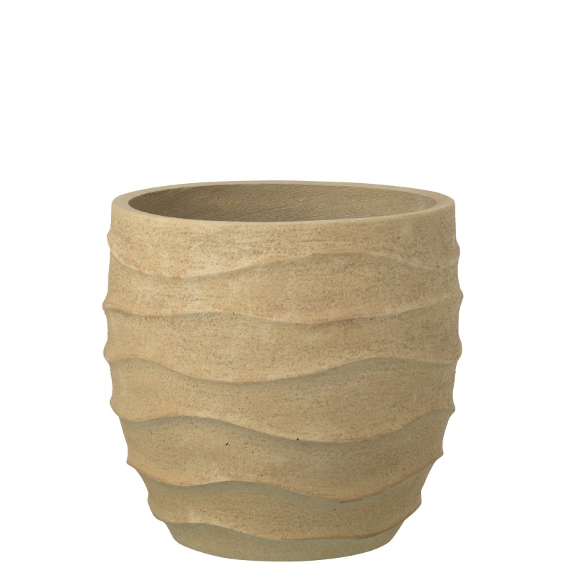 Macetero Exterior en cerámica beige 40,5 x 40,5 x 38 cm