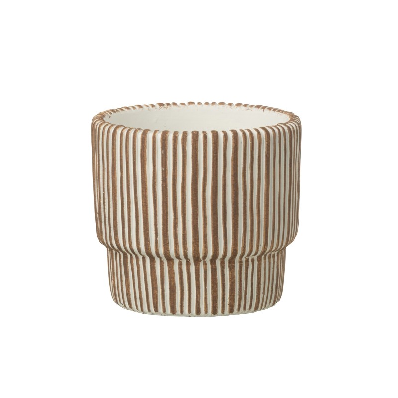 Cache-pot extérieur en céramique blanc 14.5x14.5x13 cm Cache-pot extérieur en céramique blanc 14.5x14.5x13 cm