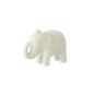 Elefante listrado em poliresina branca 15,5 x 6 x 10,5 cm Elefante listrado em poliresina branca 15,5 x 6 x 10,5 cm