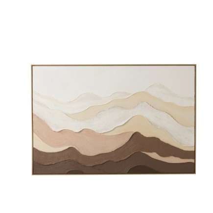 Peinture décorative en acrylique beige 122.5x4.5x82.5 cm