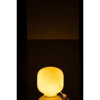Lampada da tavolo in vetro beige 21x21x21,5 cm