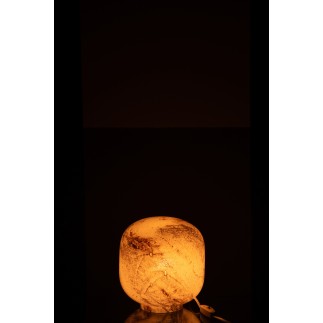 Lampada da tavolo in vetro beige 21x21x21,5 cm