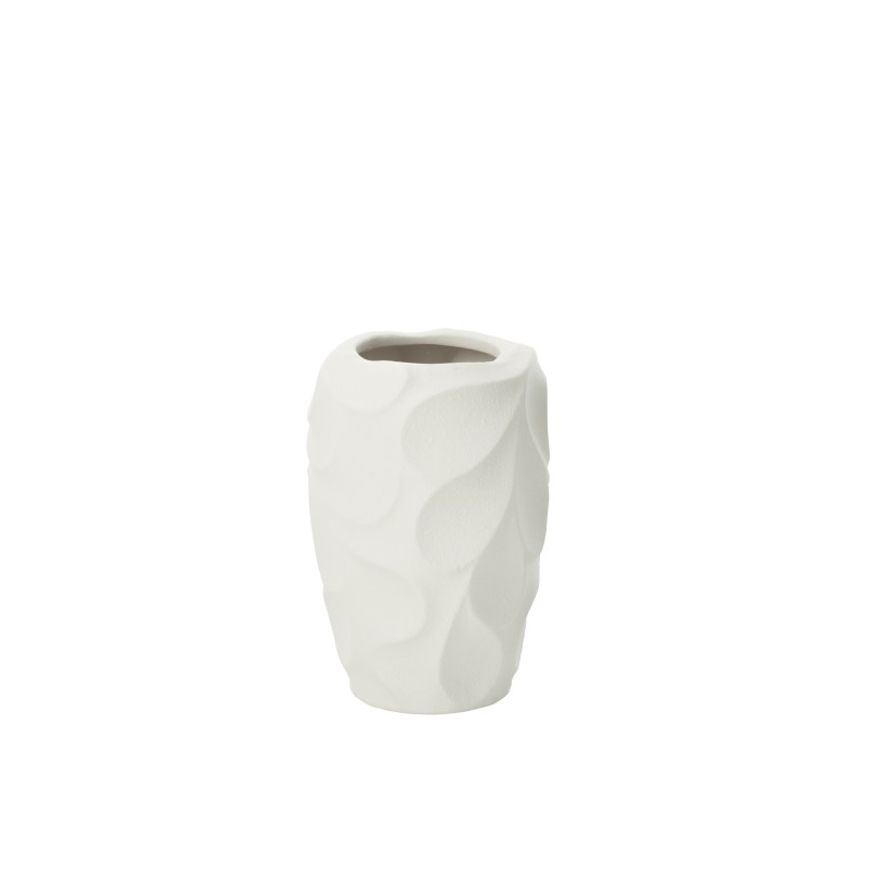 Vaso in ceramica bianco 21,5x21,5x32 cm