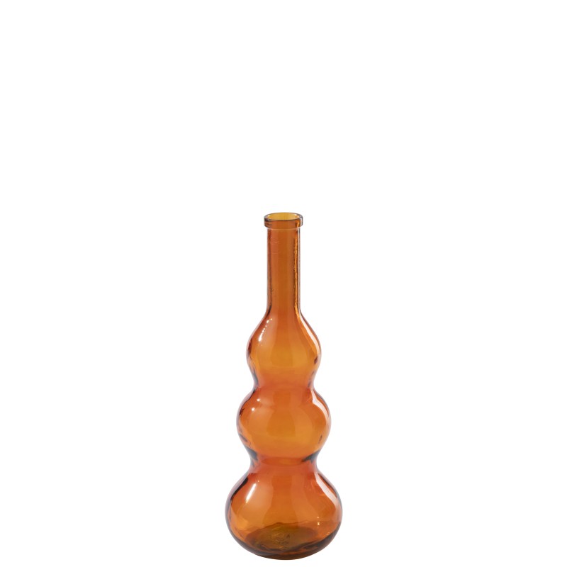 Jarrón de cristal naranja oscuro 26,5 x 26,5 x 75 cm Jarrón de cristal naranja oscuro 26,5 x 26,5 x 75 cm