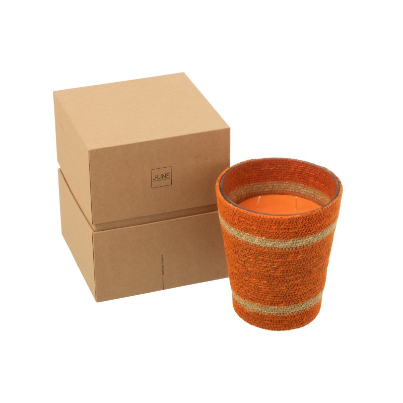 Bougie parfumée 75h en paraffine orange 15.5x15.5x18.5 cm Bougie parfumée 75h en paraffine orange 15.5x15.5x18.5 cm