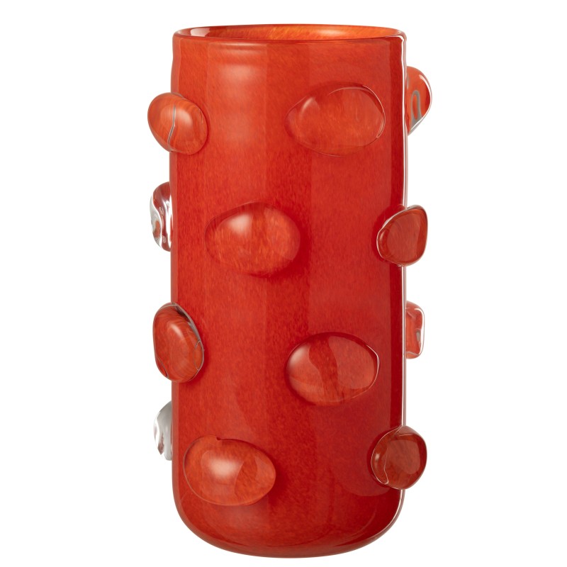 Vaso de vidro vermelho 19x19x32,5 cm Vaso de vidro vermelho 19x19x32,5 cm
