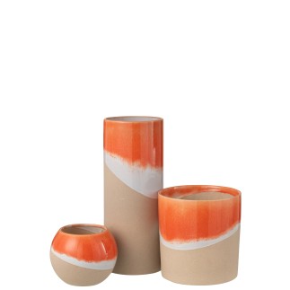 Vaso in ceramica arancione 15x15x37,5 cm