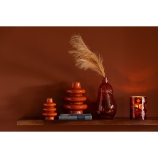 Vaso de porcelana castanha 17,5 x 17,5 x 23,5 cm