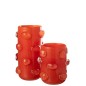 Jarrón de cristal rojo 19 x 19 x 32,5 cm Jarrón de cristal rojo 19 x 19 x 32,5 cm