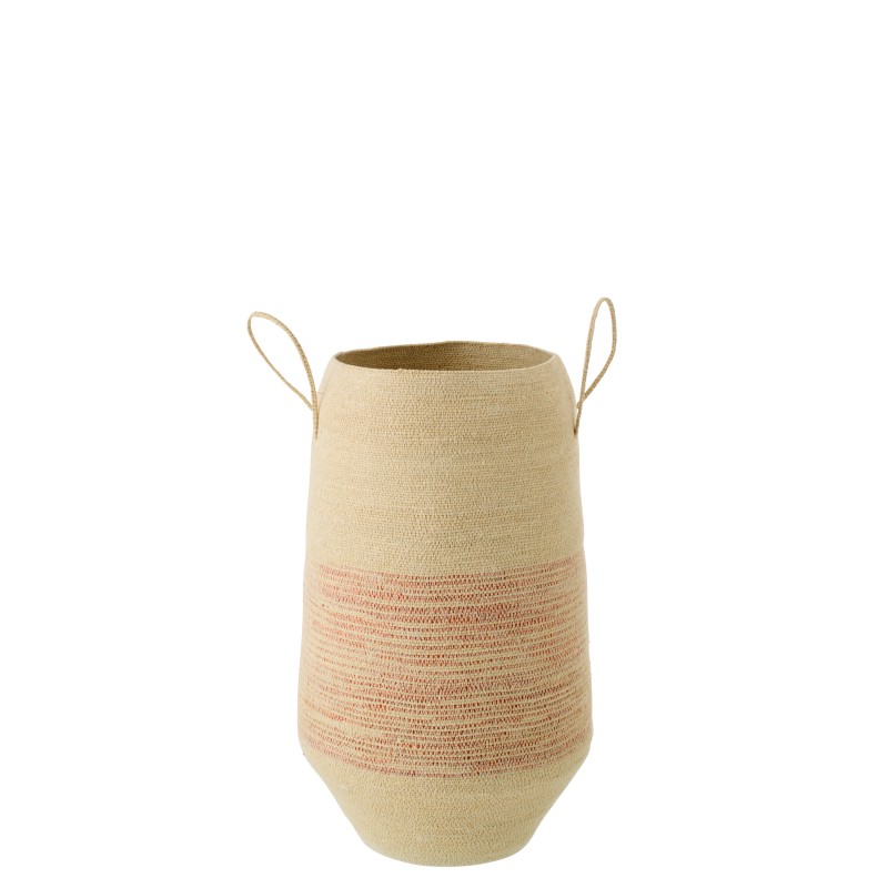 Cesta de junco marrón claro 34 x 34 x 60 cm
