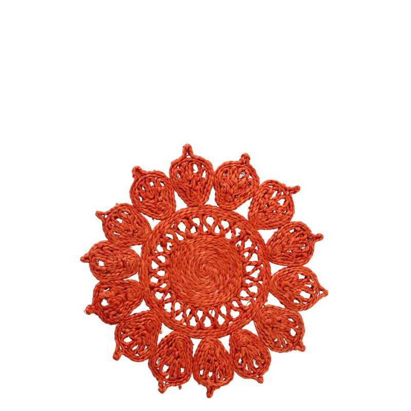 Set de table tournesol en jute orange 36x36x0.5 cm Set de table tournesol en jute orange 36x36x0.5 cm