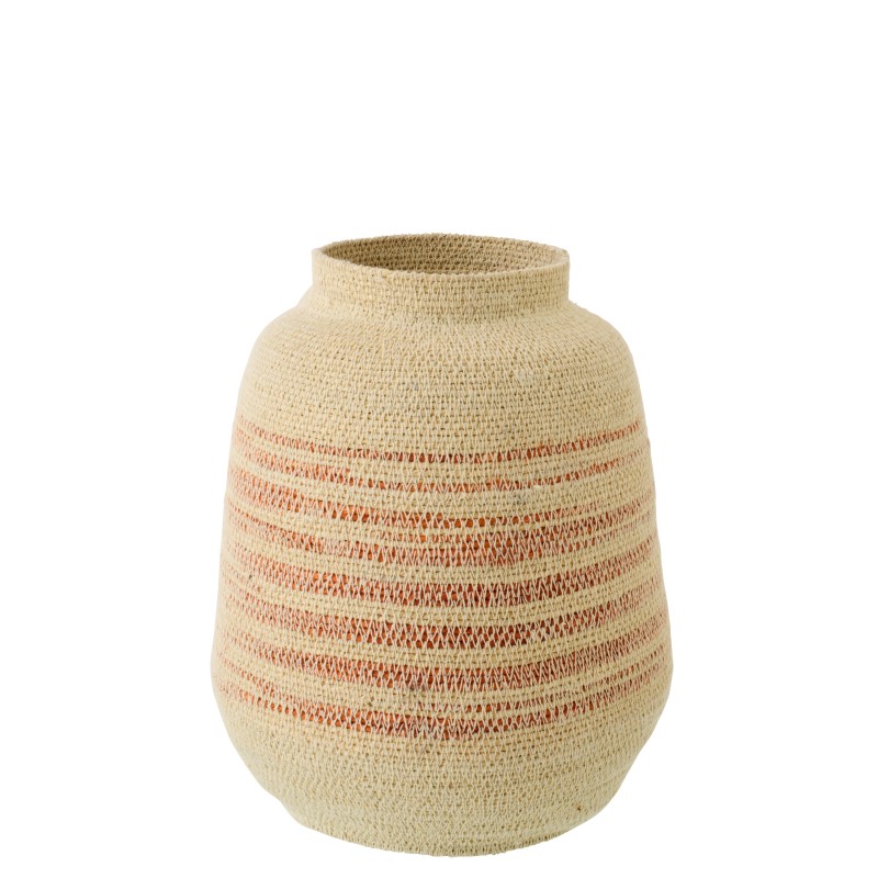Cesta de junco marrón claro 23 x 23 x 29 cm Cesta de junco marrón claro 23 x 23 x 29 cm