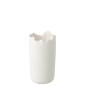 Jarrón irregular de cerámica blanco 15 x 15 x 28,5 cm Jarrón irregular de cerámica blanco 15 x 15 x 28,5 cm