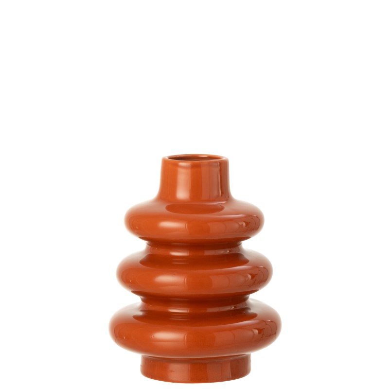 Vase en porcelaine marron 17.5x17.5x23.5 cm Vase en porcelaine marron 17.5x17.5x23.5 cm