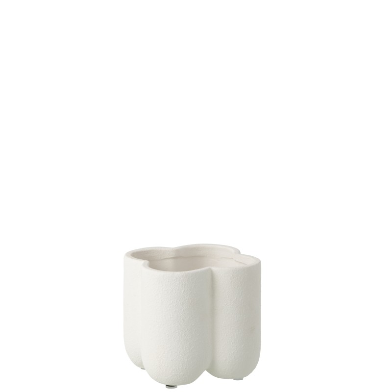 Cache-pot en céramique blanc 17x17x16 cm Cache-pot en céramique blanc 17x17x16 cm