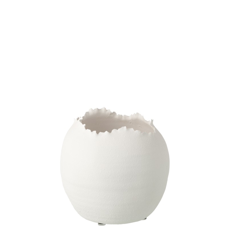 Vaso irregular em cerâmica branca 29x29x26 cm Vaso irregular em cerâmica branca 29x29x26 cm
