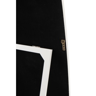 Specchio rettangolare su piedistallo con cornice in legno bianco 80x7x180 cm