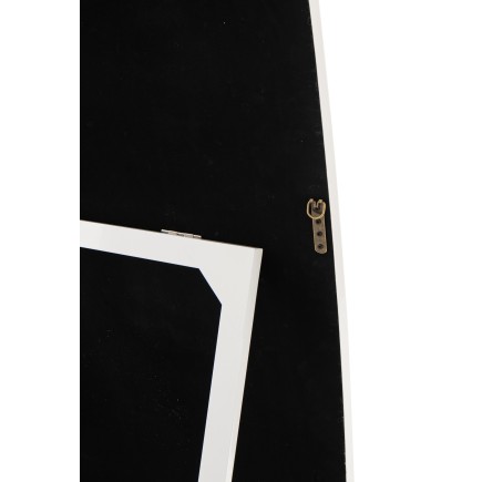 Specchio rettangolare su piedistallo con cornice in legno bianco 80x7x180 cm