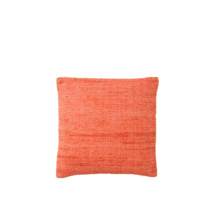 Coussin carré en coton corail 45x45x15 cm