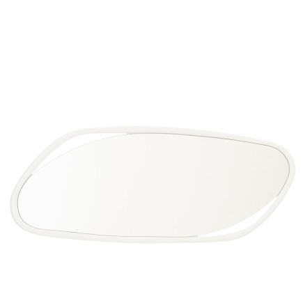 Specchio irregolare con cornice in legno bianco 120x3x50 cm