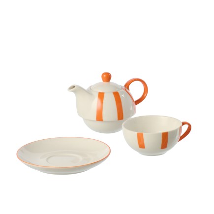 Théière en céramique orange 17x11x18.5 cm