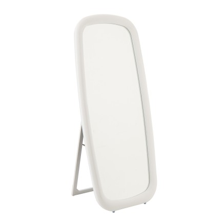 Miroir rectangle sur pied cadre bois blanc  80x7x180 cm