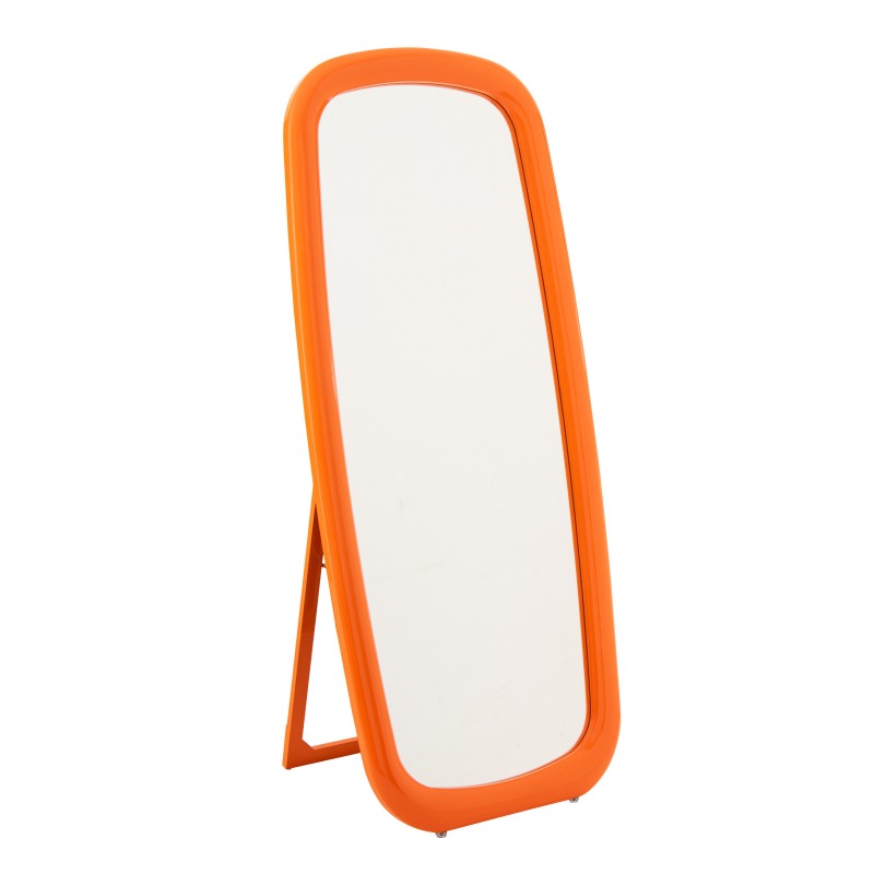Miroir rectangle sur pied cadre bois orange 80x7x180 cm Miroir rectangle sur pied cadre bois orange 80x7x180 cm