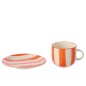 Tasse et soucoupe en céramique orange 15x15x8 cm Tasse et soucoupe en céramique orange 15x15x8 cm