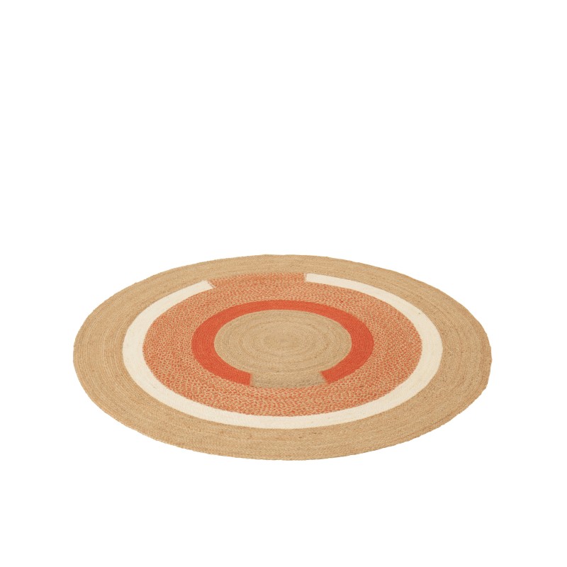 Alfombra redonda de yute beige 150 x 150 x 0,5 cm Alfombra redonda de yute beige 150 x 150 x 0,5 cm