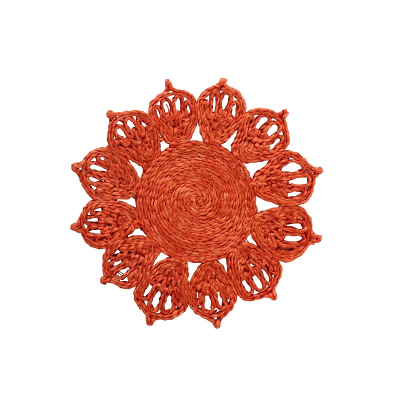 Sous-plat tournesol en jute orange 20x20x0.5 cm Sous-plat tournesol en jute orange 20x20x0.5 cm