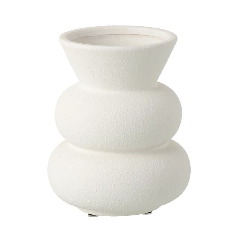 Jarrón cónico de cerámica blanco 20,5 x 20,5 x 24,5 cm Jarrón cónico de cerámica blanco 20,5 x 20,5 x 24,5 cm