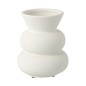 Vaso cónico em cerâmica branca 20,5 x 20,5 x 24,5 cm Vaso cónico em cerâmica branca 20,5 x 20,5 x 24,5 cm