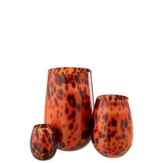 Bougie 230H dans verre orange 20x20x32.5 cm